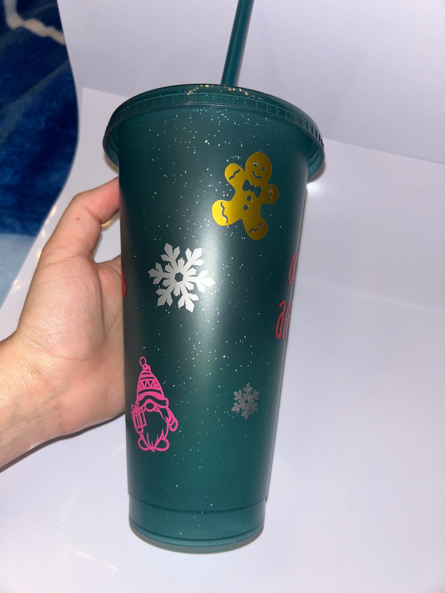 “Only merry after coffee” 24 oz cold cup