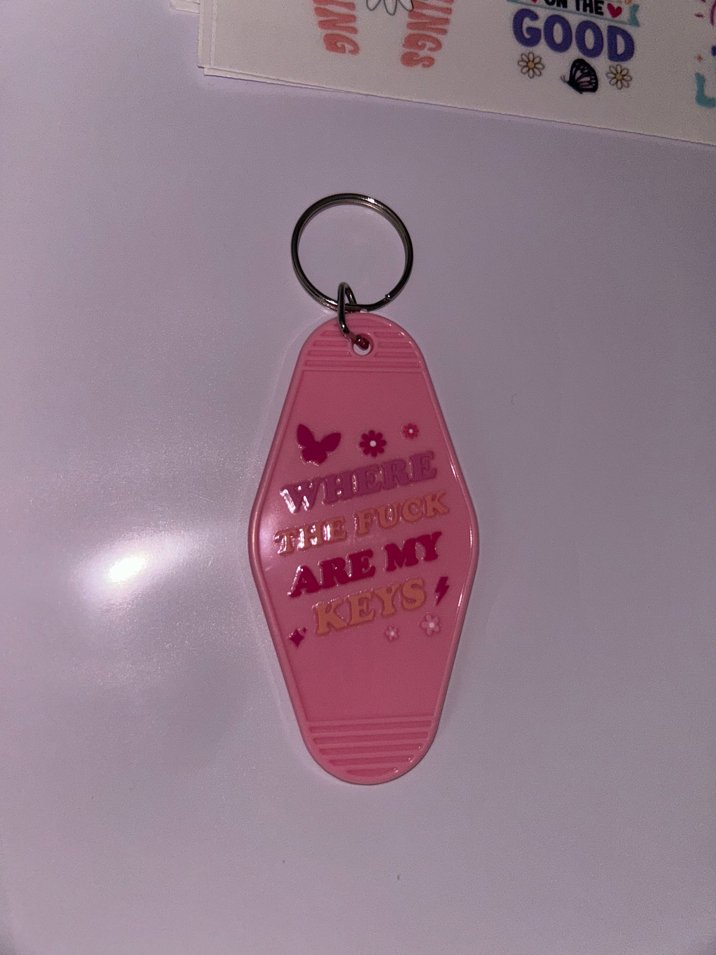 “Where the f!ck are my keys” motel keychain