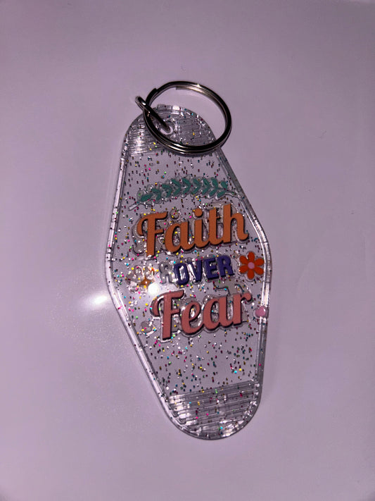 “Faith over fear” keychain